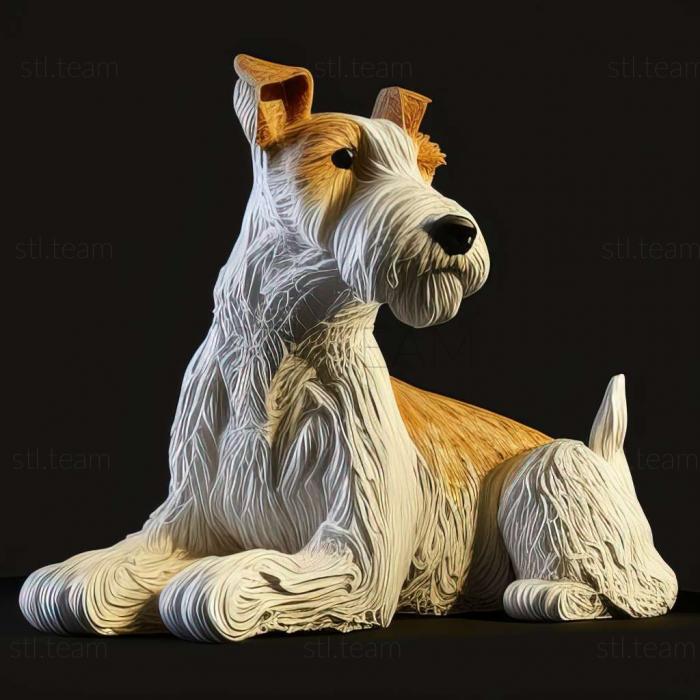 3D модель Собака породи жорсткошерстий фокстерєр (STL)